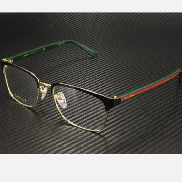 GUCCI Black Rectangle Men's 54 mm Eyeglasses